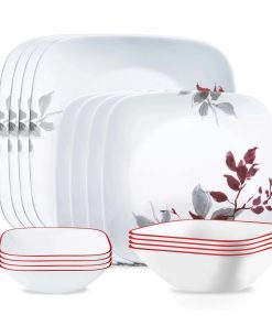 Corelle Vitrelle Kyoto Leaves 16-piece Dinnerware Set, Service for 4