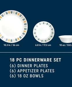 Alternative view of Corelle Vitrelle Anders 18-piece Dinnerware Set, Service for 6