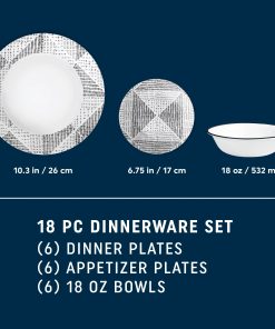 Alternative view of Corelle Vitrelle Odisha 18-piece Dinnerware Set, Service for 6
