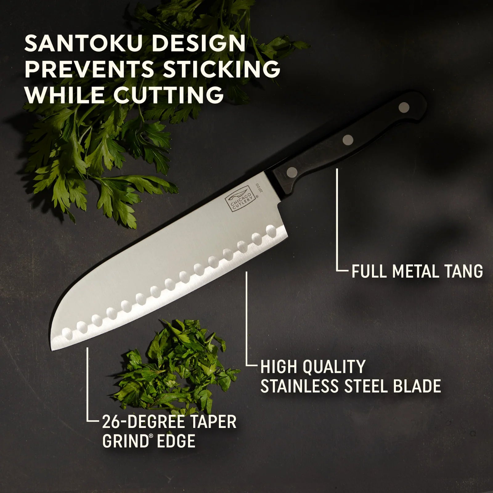 Corelle Vitrelle Essentials Corelle 2-piece Santoku / Partoku Knife Set - Image 3