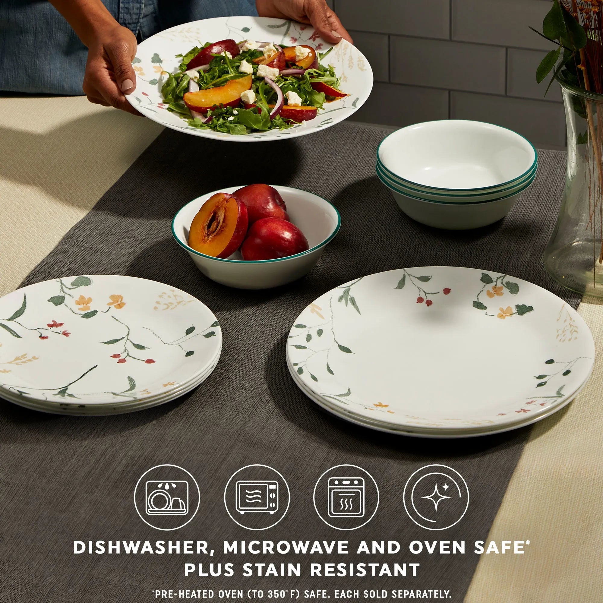 Corelle Vitrelle Wildflower Scatter 10.25 Dinner Plate - Image 7