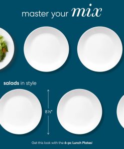 Alternative view of Corelle Vitrelle Winter Frost White 8.5 Salad Plates, 6-pack