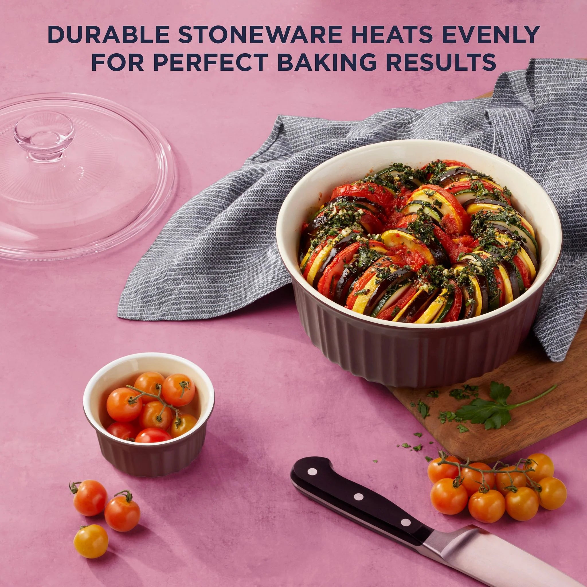 Corelle Vitrelle French Colors 12-piece Bakeware Set, Cabernet - Image 4