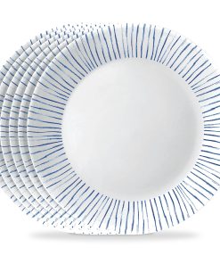 Corelle Vitrelle Botanical Stripes 10.25 Dinner Plate, 6 pack