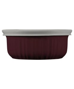 Corelle Vitrelle French Colors 16-ounce Baking Dish with Lid, Cabernet