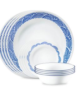 Corelle Vitrelle Rolling Waves 18-piece Dinnerware Set, Service for 6