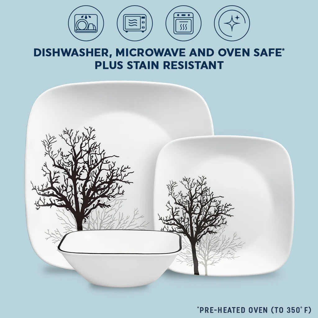 Corelle Vitrelle Timber Shadows 12-piece Dinnerware Set, Service for 4 - Image 5
