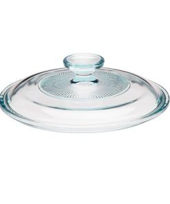 Corelle Vitrelle French White Corelle Fluted Glass Lid for 1.5-quart Round Baking Dish