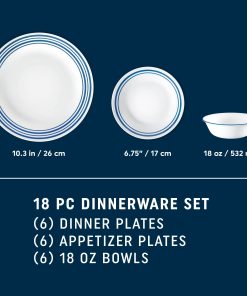 Alternative view of Corelle Vitrelle Laila 18-piece Dinnerware Set, Service for 6