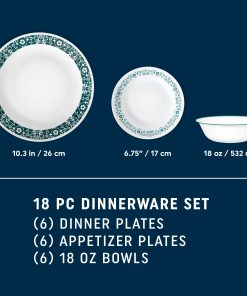 Alternative view of Corelle Vitrelle Penelope 18-piece Dinnerware Set, Service for 6