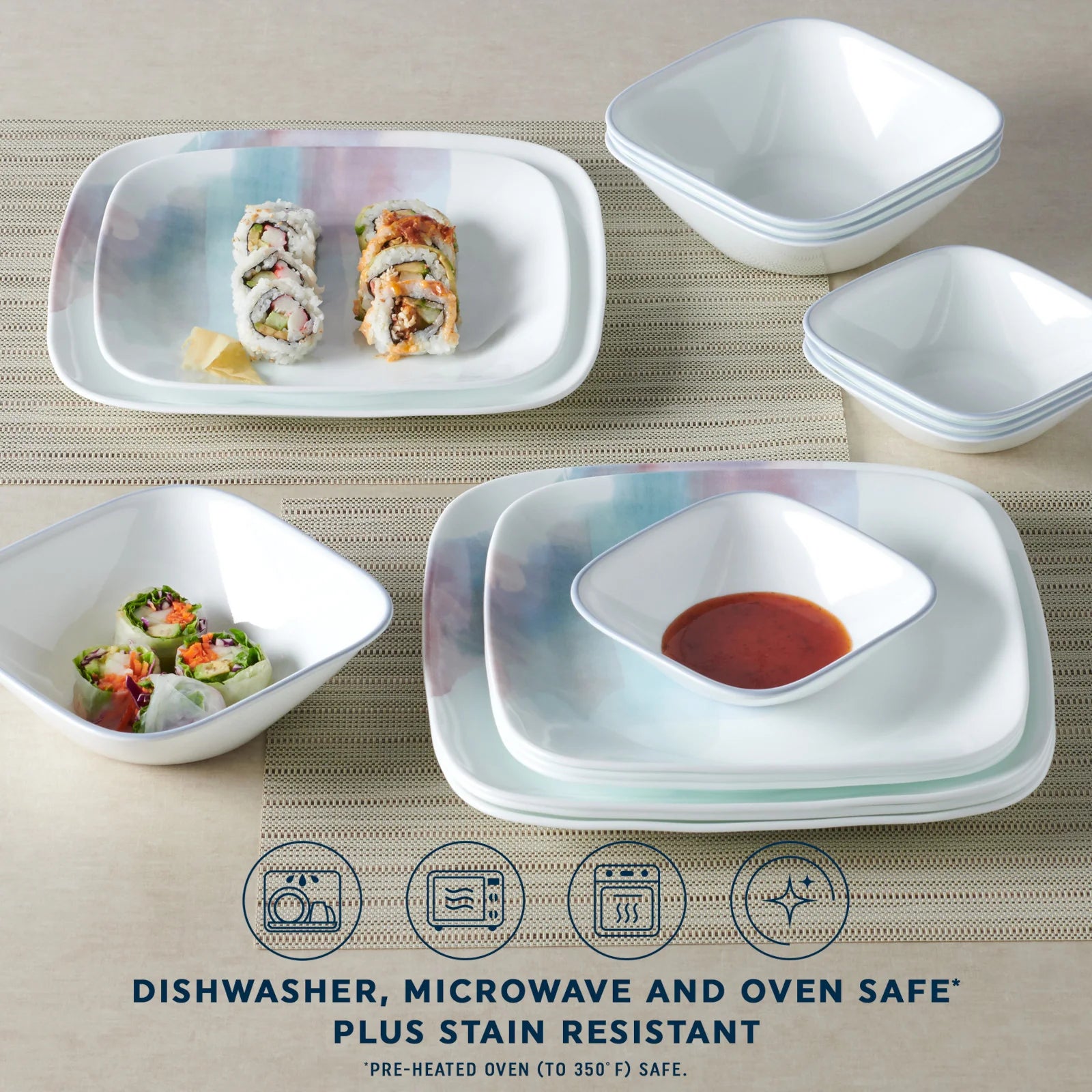 Corelle Vitrelle Aquarello 16-piece Dinnerware Set, Service for 4 - Image 5