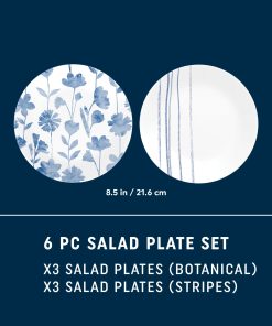 Alternative view of Corelle Vitrelle Botanical Stripes 8.5 Salad Plates, 6 Pack