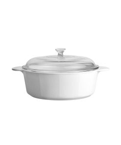 Corelle Vitrelle Just White 0.8-Liter Casserole with Cover