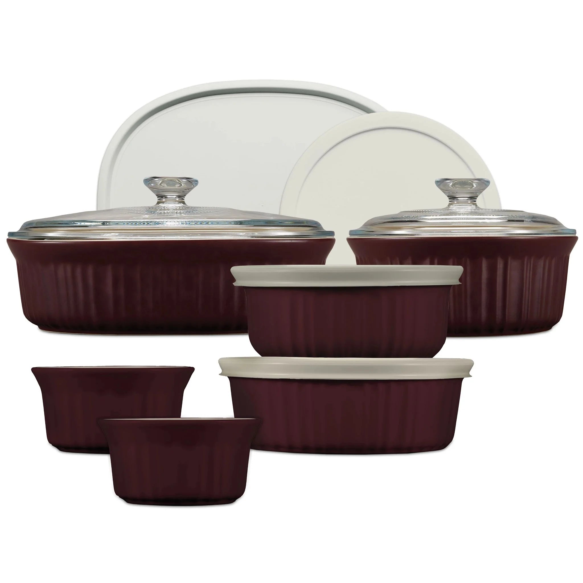 Corelle Vitrelle French Colors 12-piece Bakeware Set, Cabernet