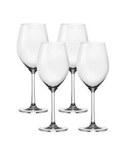 Corelle Vitrelle Sondria White Wine Glasses (4-pieces), 14-ounce, Dishwasher Safe