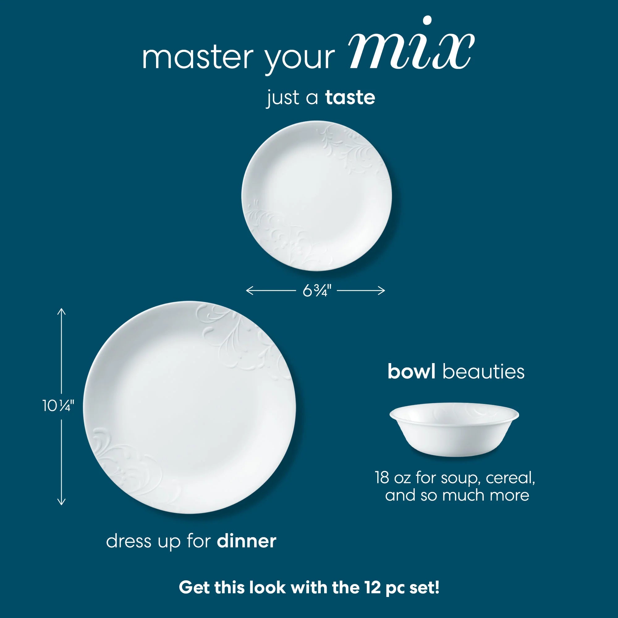 Corelle Vitrelle Madeline 12-piece Dinnerware Set, Service for 4 - Image 3