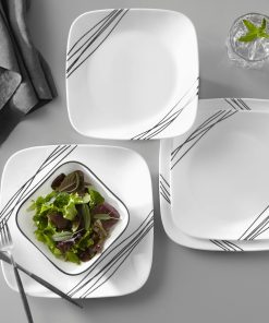 Alternative view of Corelle Vitrelle Square Simple Sketch 18-piece Dinnerware Set, Service for 6
