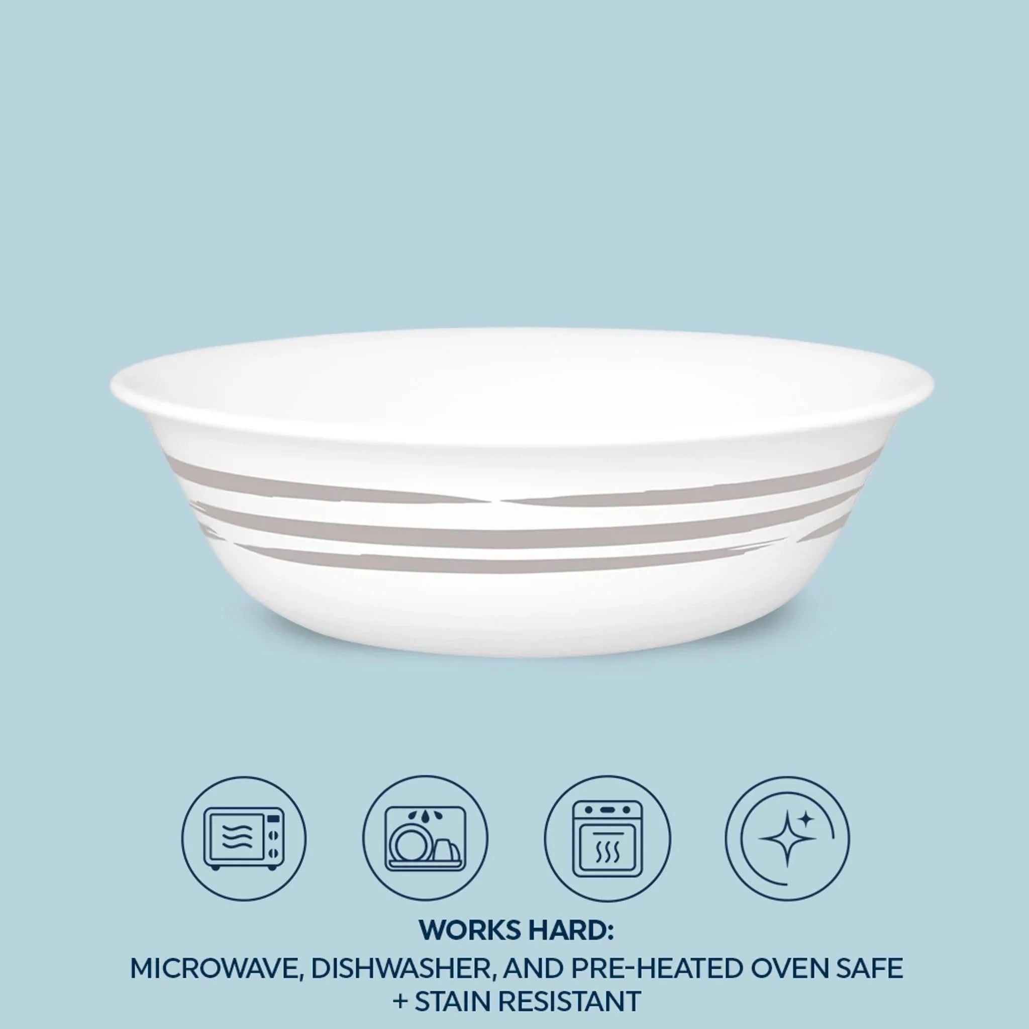 Corelle Vitrelle Brushed Silver 18-ounce Cereal Bowl - Image 3