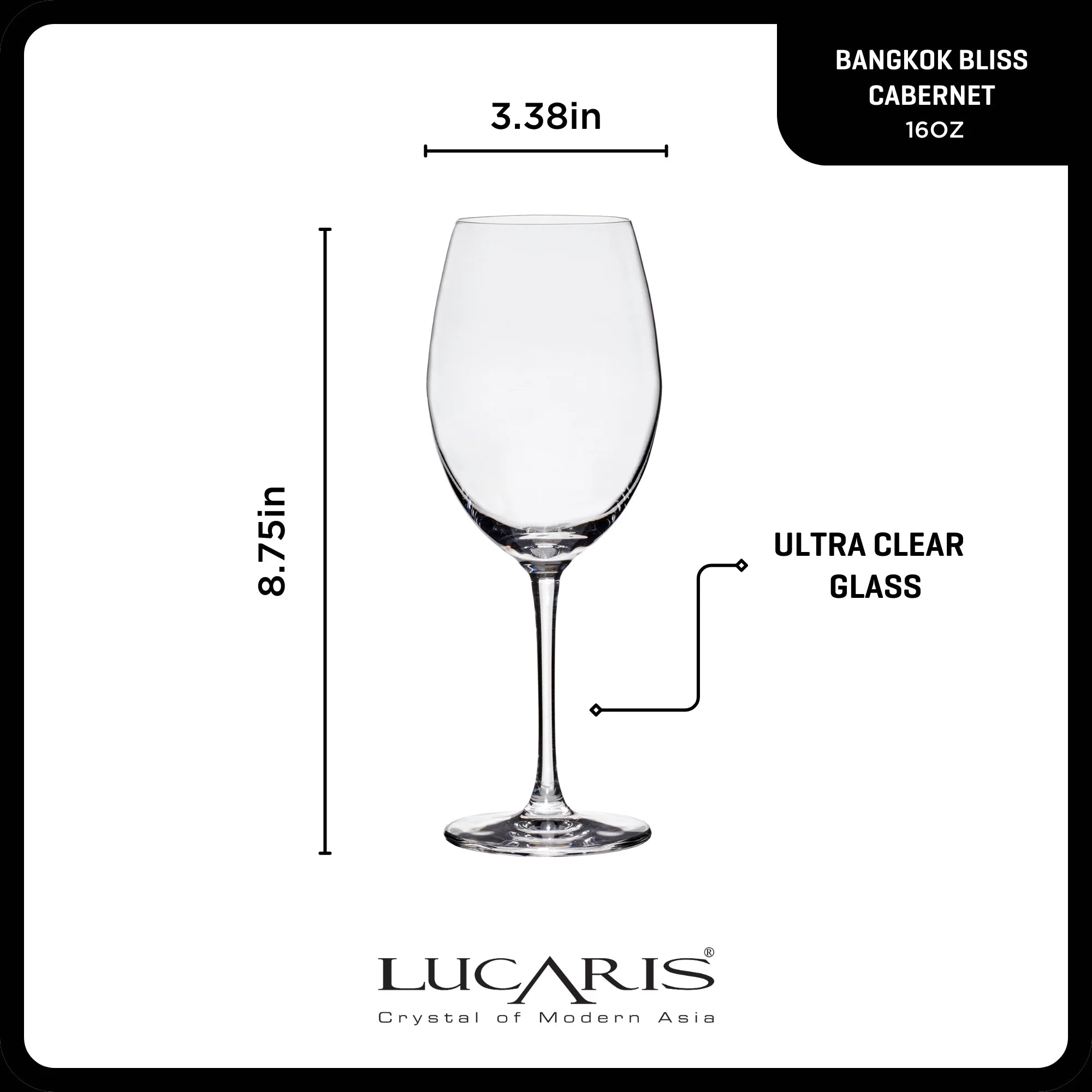 Corelle Vitrelle Bangkok Bliss Cabernet Glasses (4-Pieces), 16-ounce, Dishwasher Safe, Lead-free Crystalline - Image 2
