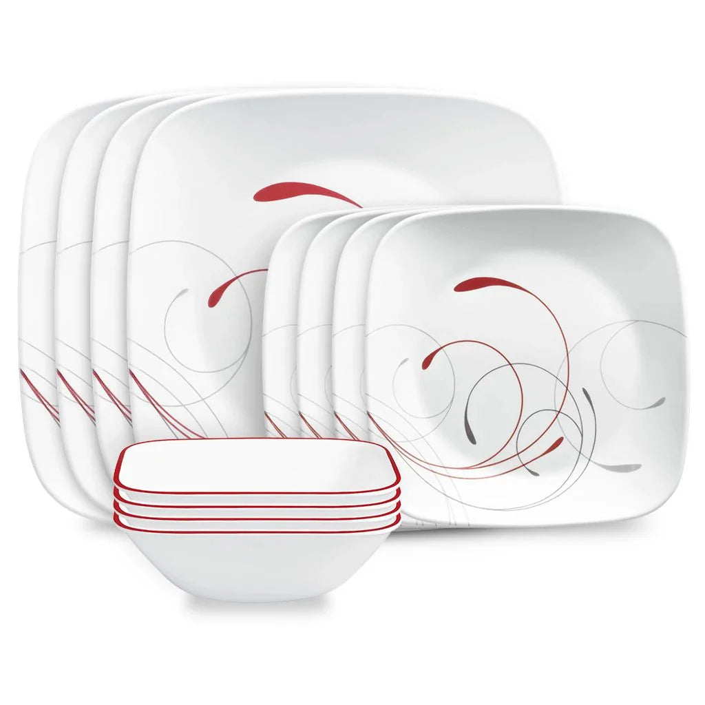 Corelle Vitrelle Square Splendor 12-piece Dinnerware Set, Service for 4