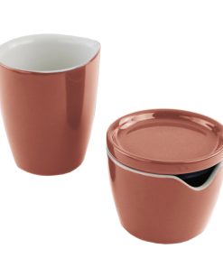Corelle Vitrelle Red Clay Cream and Sugar Set