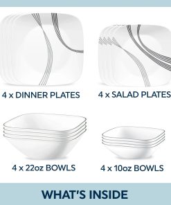 Alternative view of Corelle Vitrelle Urban Arc 16-piece Dinnerware Set, Service for 4