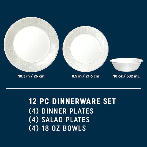 Corelle Vitrelle Knox 12-piece Dinnerware Set, Service for 4 - Image 2