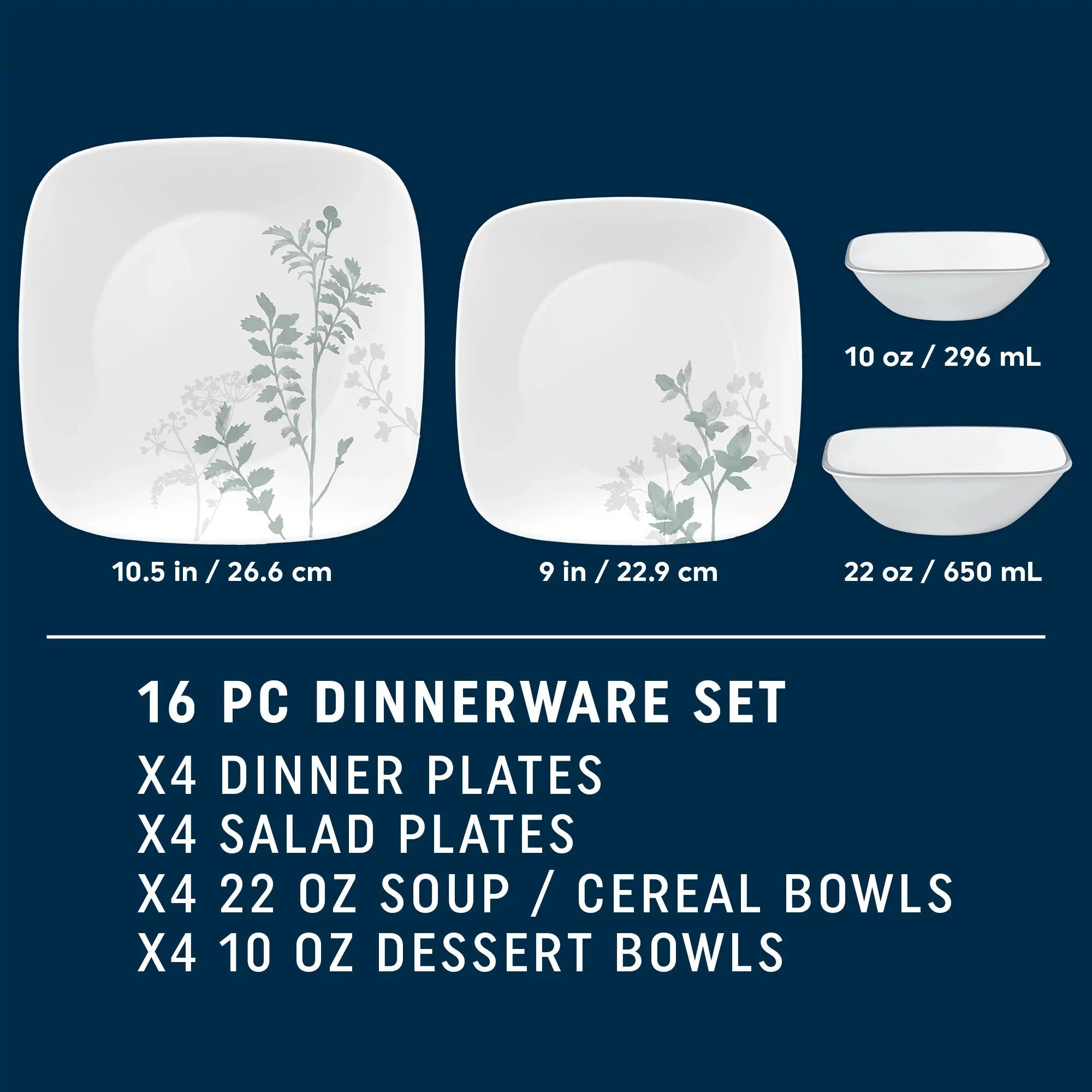 Corelle Vitrelle Amalie 16-piece Dinnerware Set, Service for 4 - Image 2