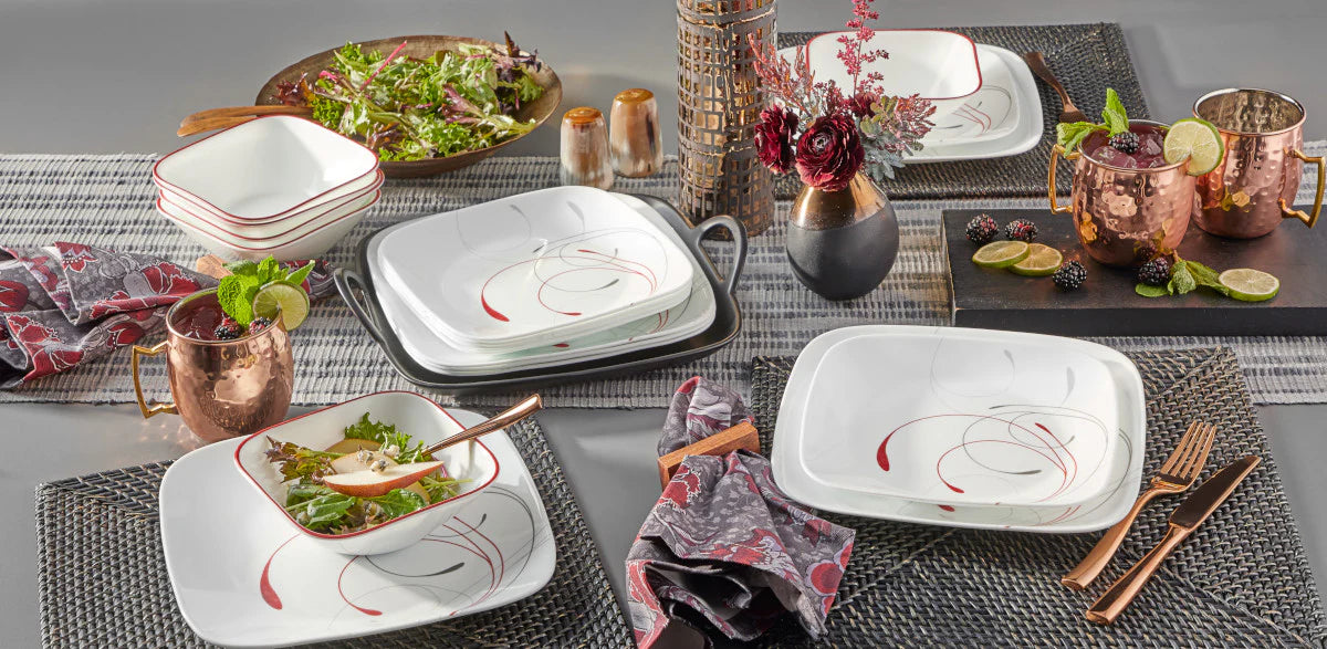 Corelle Vitrelle Square Splendor 12-piece Dinnerware Set, Service for 4 - Image 4