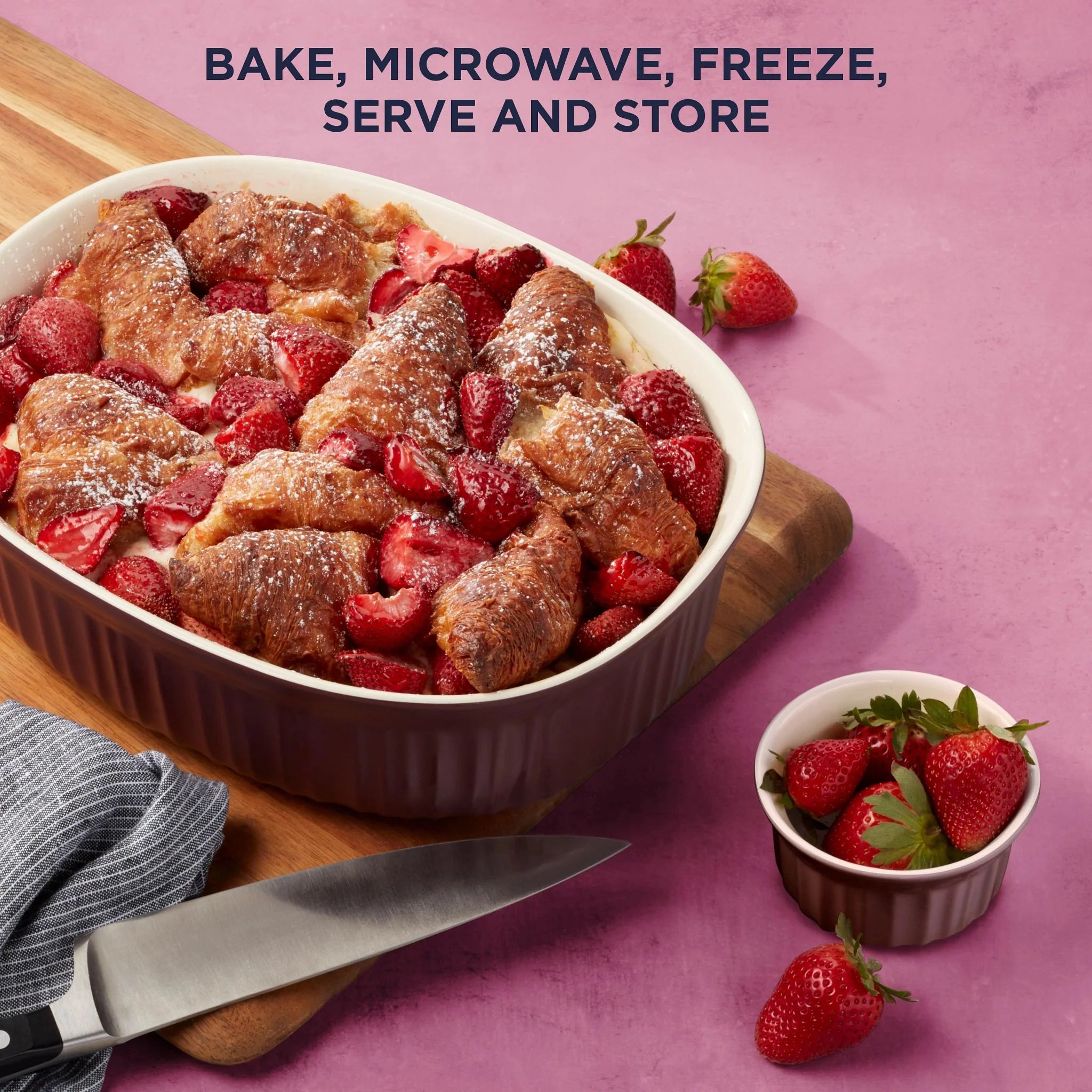 Corelle Vitrelle French Colors 12-piece Bakeware Set, Cabernet - Image 3