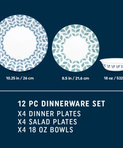 Alternative view of Corelle Vitrelle Global Collection Northern Pines 12-piece Dinnerware Set, Service for 4