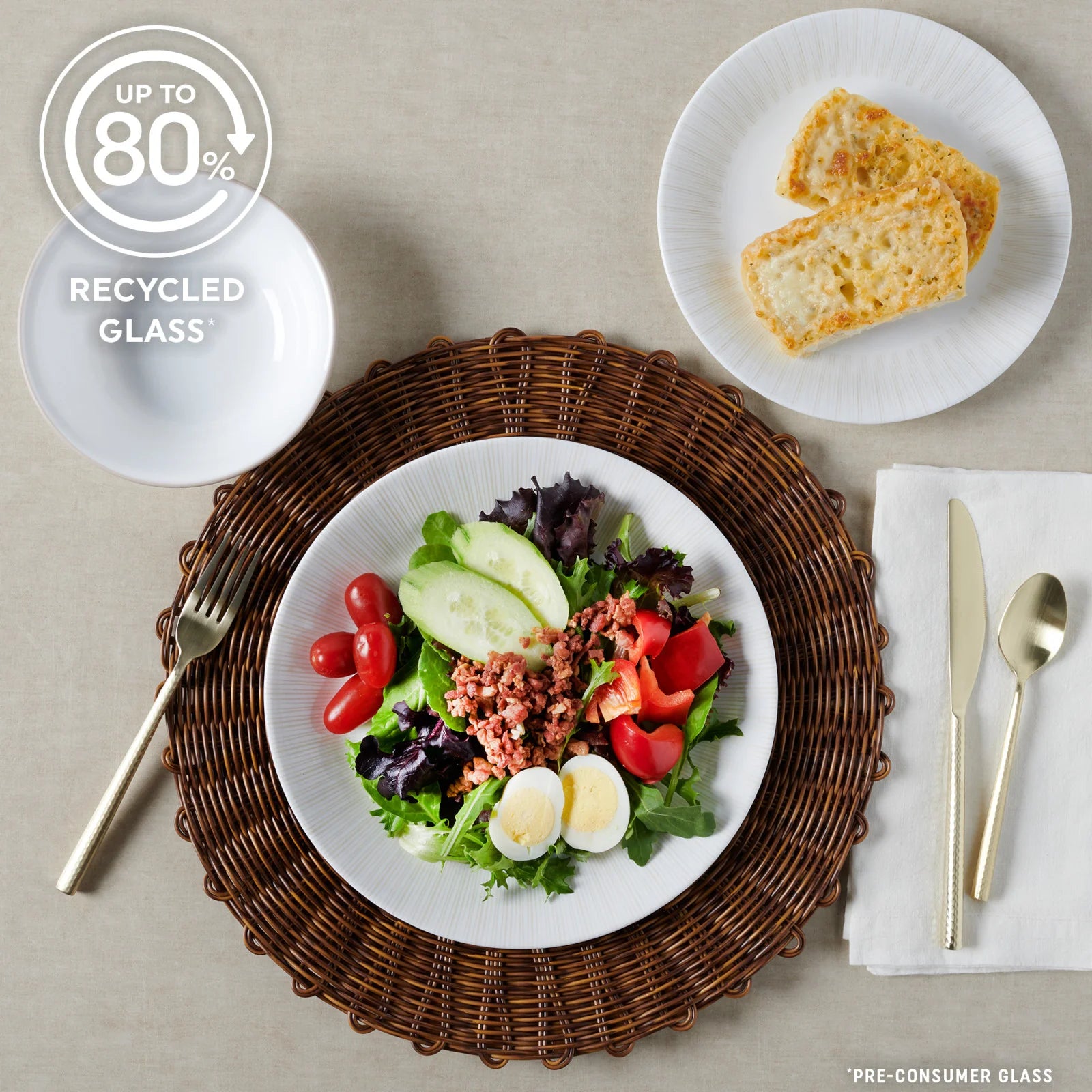 Corelle Vitrelle Hushed Lines 12-piece Dinnerware Set, Service for 4 - Image 5