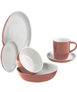 Corelle Vitrelle 6-piece Red Clay Dinnerware Set , Service for 1