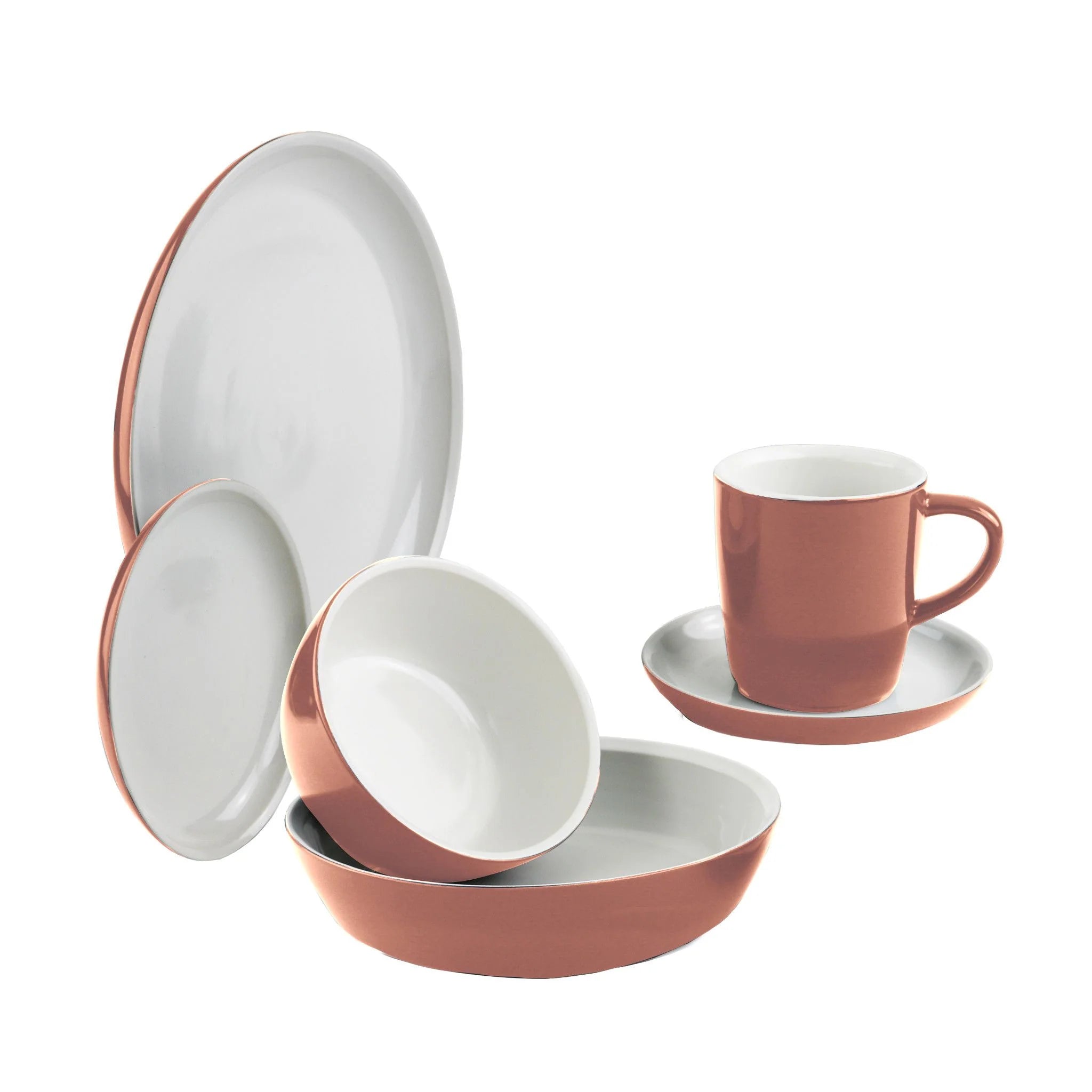 Corelle Vitrelle 6-piece Red Clay Dinnerware Set , Service for 1