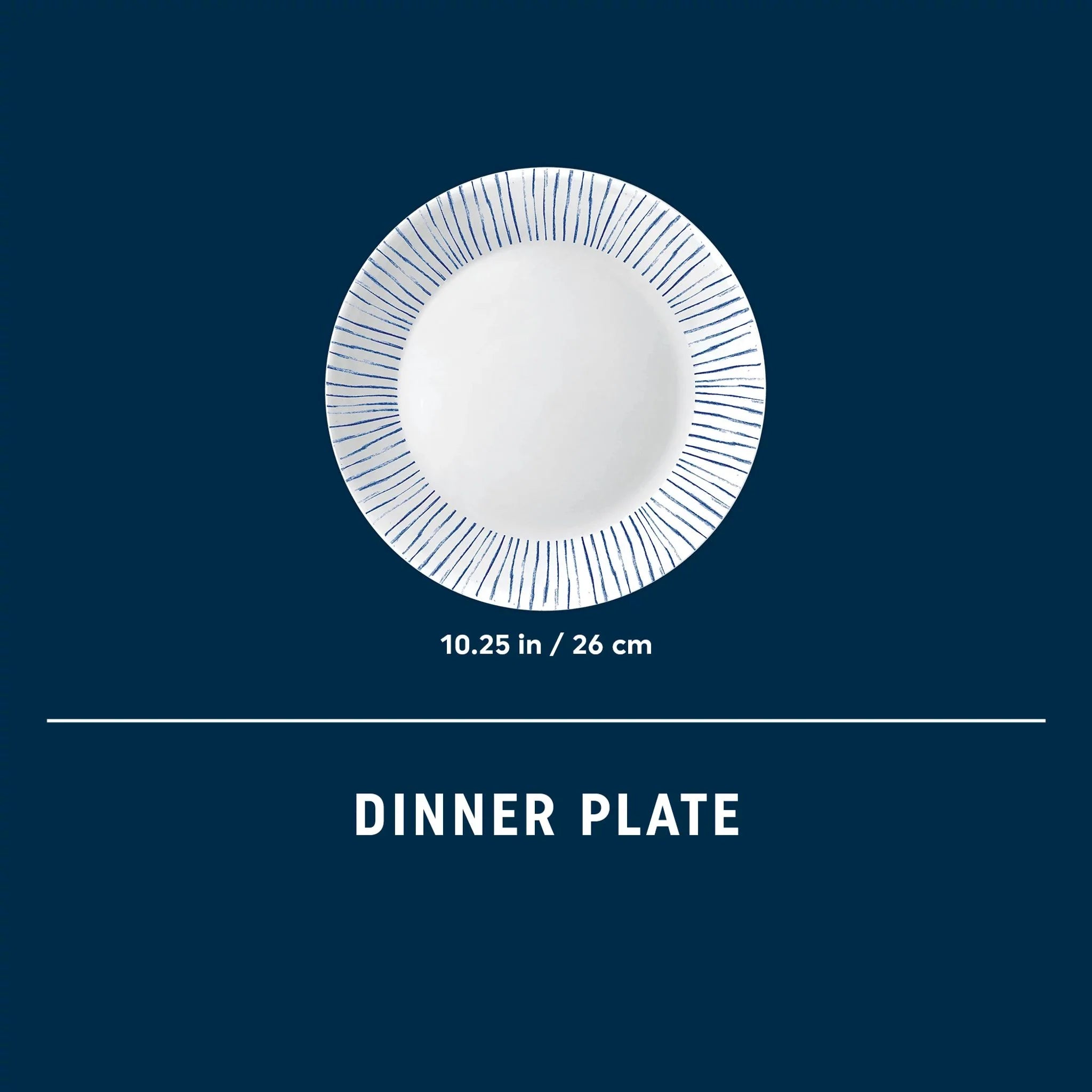 Corelle Vitrelle Botanical Stripes 10.25 Dinner Plate - Image 3