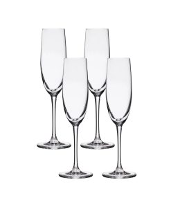 Corelle Vitrelle Bangkok Bliss Champagne Flute Glasses (4-Pieces), 6-ounce, Dishwasher Safe, Lead-free Crystalline