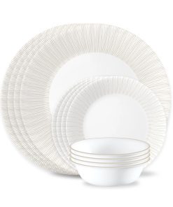 Corelle Vitrelle Hushed Lines 12-piece Dinnerware Set, Service for 4