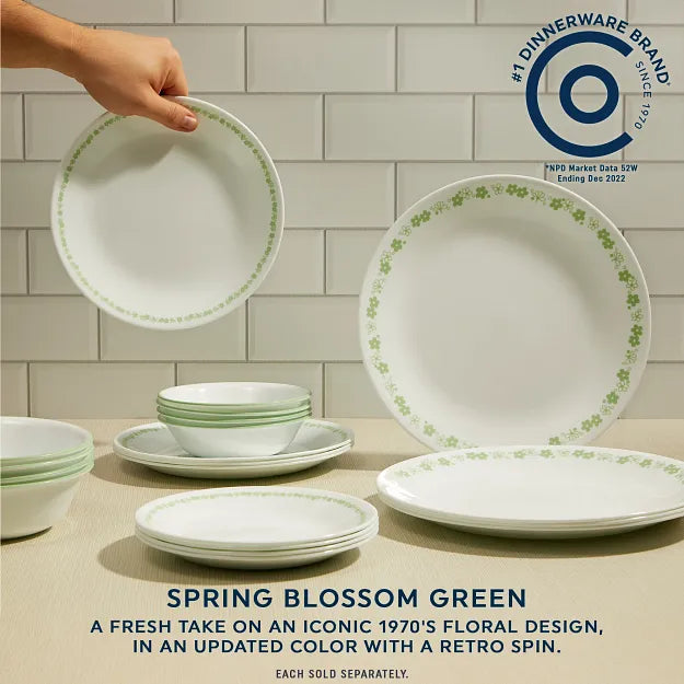Corelle Vitrelle Spring Blossom Green 8.5 Salad Plate - Image 2