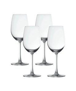 Corelle Vitrelle Matera White Wine Glasses (4-Pieces), 14-ounce, dishwasher safe